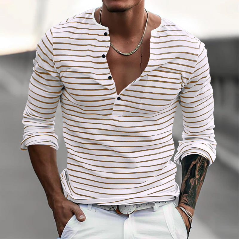 Men's All-match Casual Horizontal Stripes T-shirt