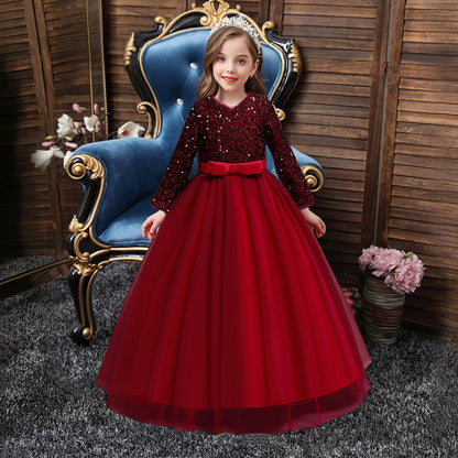 Girls Fashion Cotton Sequin Dress Kids