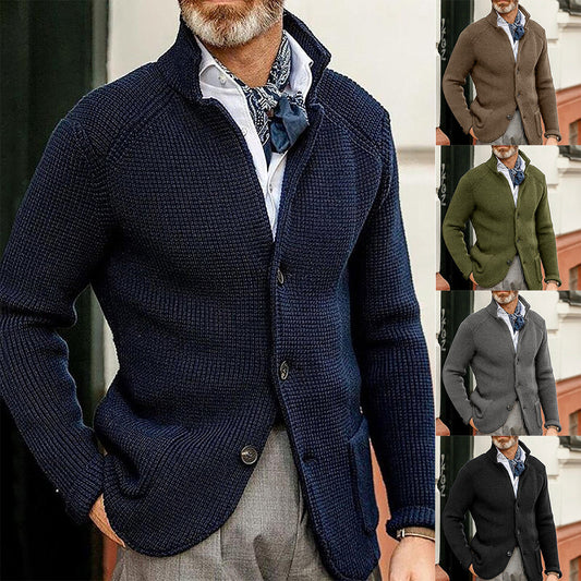 Slim Stand Collar Knitted New Cardigan Jacket