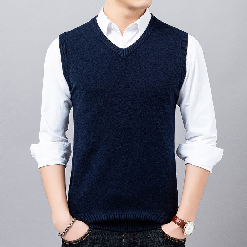 Knitted Vest Men's Waistcoat Waistcoat V-neck Sleeveless Sweater