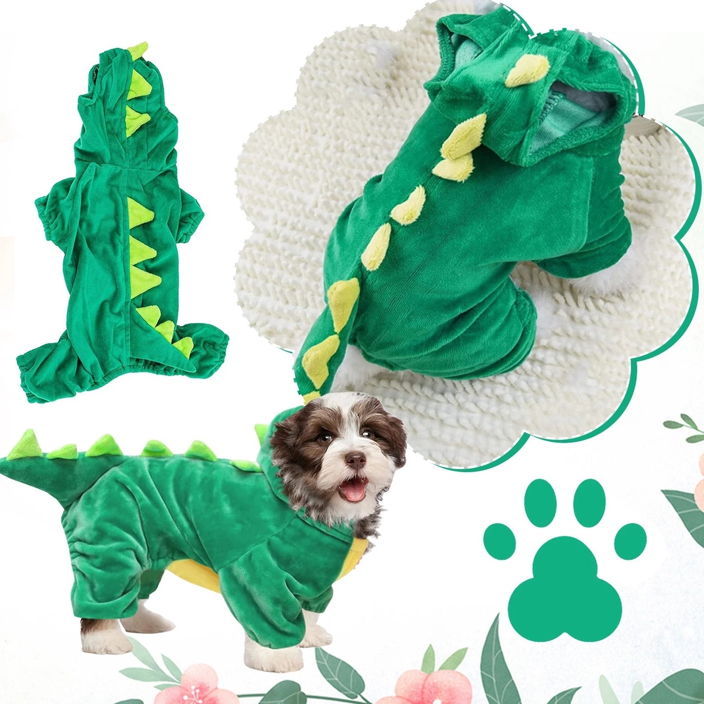 Halloween Dog Clothes Stretch Dinosaur Transformation Costume