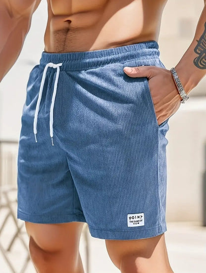 Lace-up Drawstring Shorts Summer Corduroy Sports Short Pants Mens Clothing