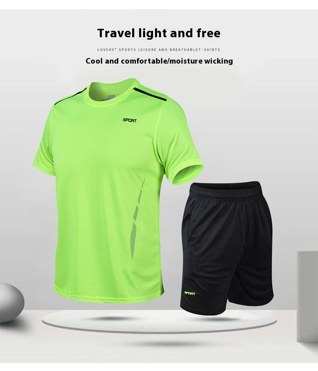 Sports Suit Loose Fitness Short Sleeve Men