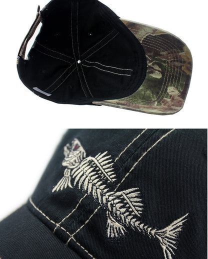 Hip-hop fishbone embroidered baseball cap