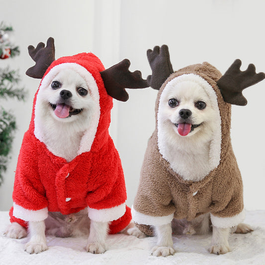 Manteau chaud en polaire épaisse à quatre pattes pour chien, automne et hiver