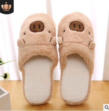 Couple models cartoon pig cotton slippers month cotton slippers home floor soft slippers warm