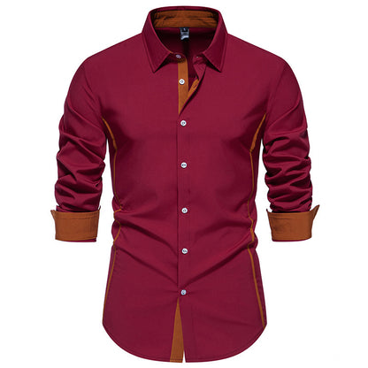 Contrast Color Shirt European And American Fashion Casual