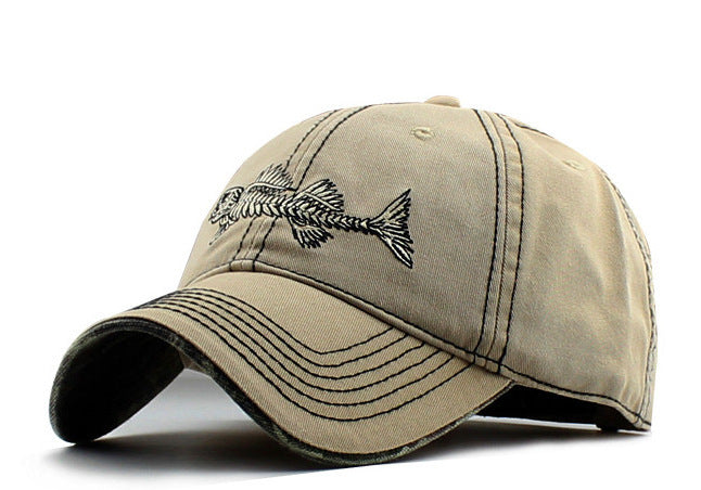 Hip-hop fishbone embroidered baseball cap