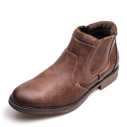 Men's Ankle Zipper Boots Winter Warm Shoes Men's Boots