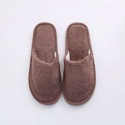 Plush Indoor Home Autumn And Winter Wooden Floor Warm Cotton Slippers