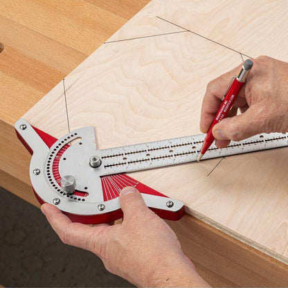 Woodworkers Edge Ruler Protractor Angle Protractor Two Arm Woodworking Ruler Measure Instruments Carpentry Tools