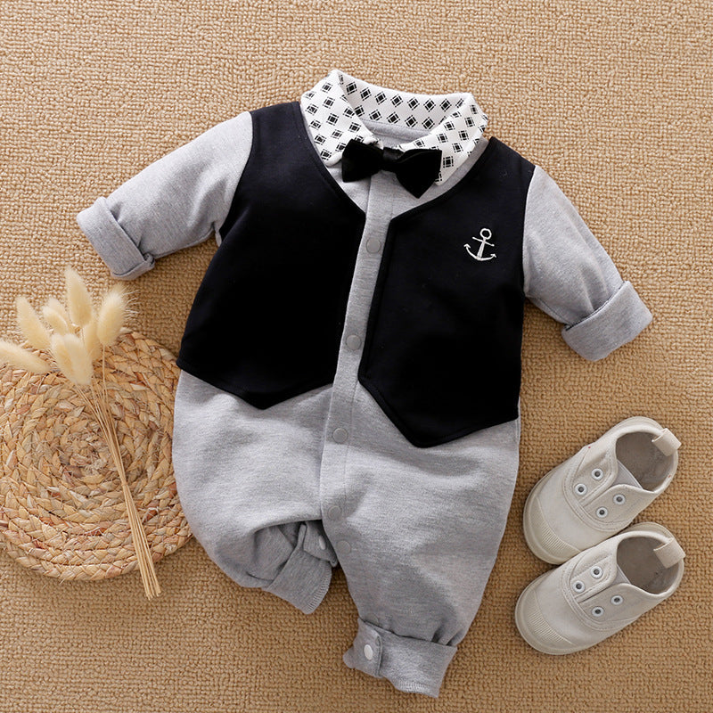 Gentleman's Baby Clothes, Long-sleeved Baby Clothes, Gentleman's Romper