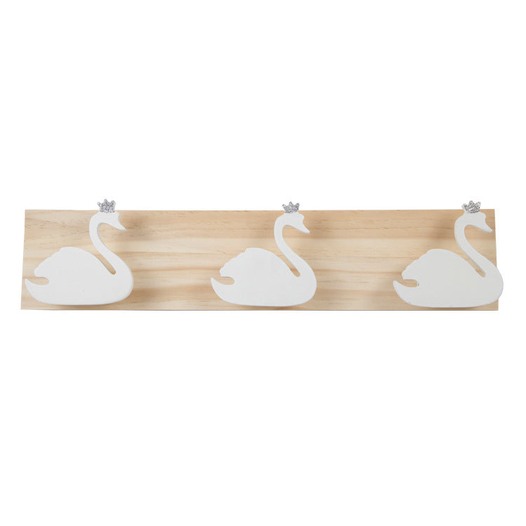 Chambre D Enfants Lapin Blanc Cygne Crochets En Bois Naturel Pour