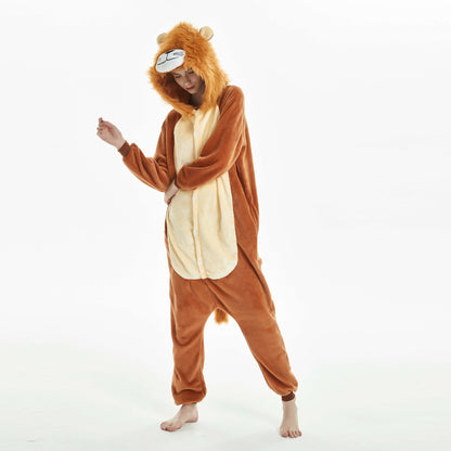 New Lion Flannel Cartoon One-piece Pajamas