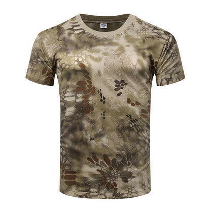 Camouflage Short-Sleeved Men's And Women's Sports Round Neck Breathable T-Shirt