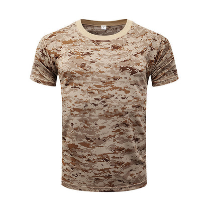 Camouflage Short-Sleeved Men's And Women's Sports Round Neck Breathable T-Shirt