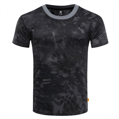 Camouflage Short-Sleeved Men's And Women's Sports Round Neck Breathable T-Shirt