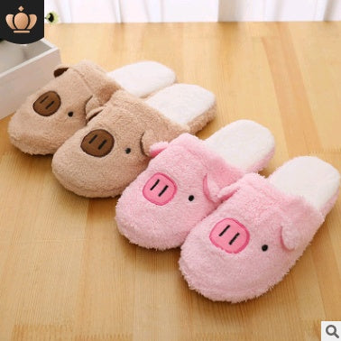 Couple models cartoon pig cotton slippers month cotton slippers home floor soft slippers warm