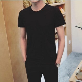 Slim round neck half sleeve bottoming shirt