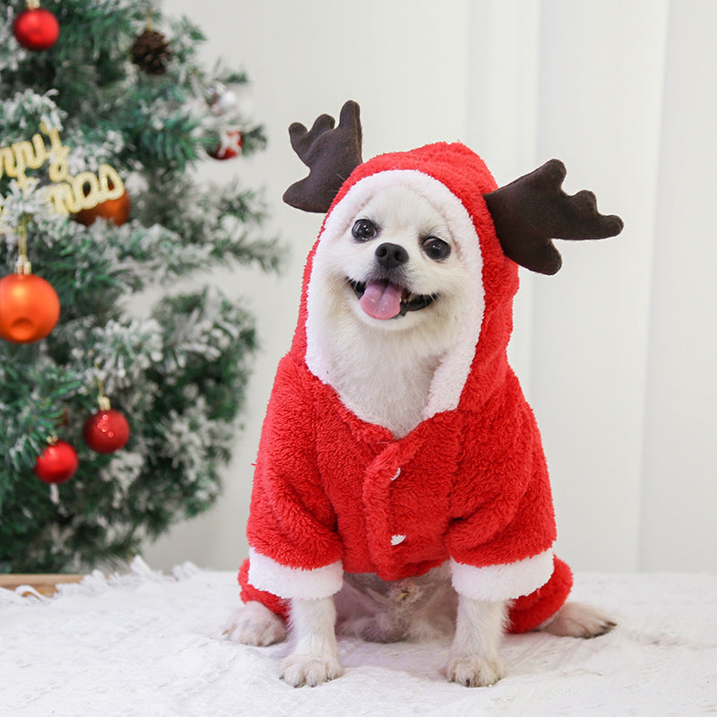 Manteau chaud en polaire épaisse à quatre pattes pour chien, automne et hiver