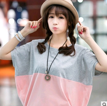 Summer Korean version of the large size women's loose ladies short-sleeved women's T-shirt bat shirt student summer jacket