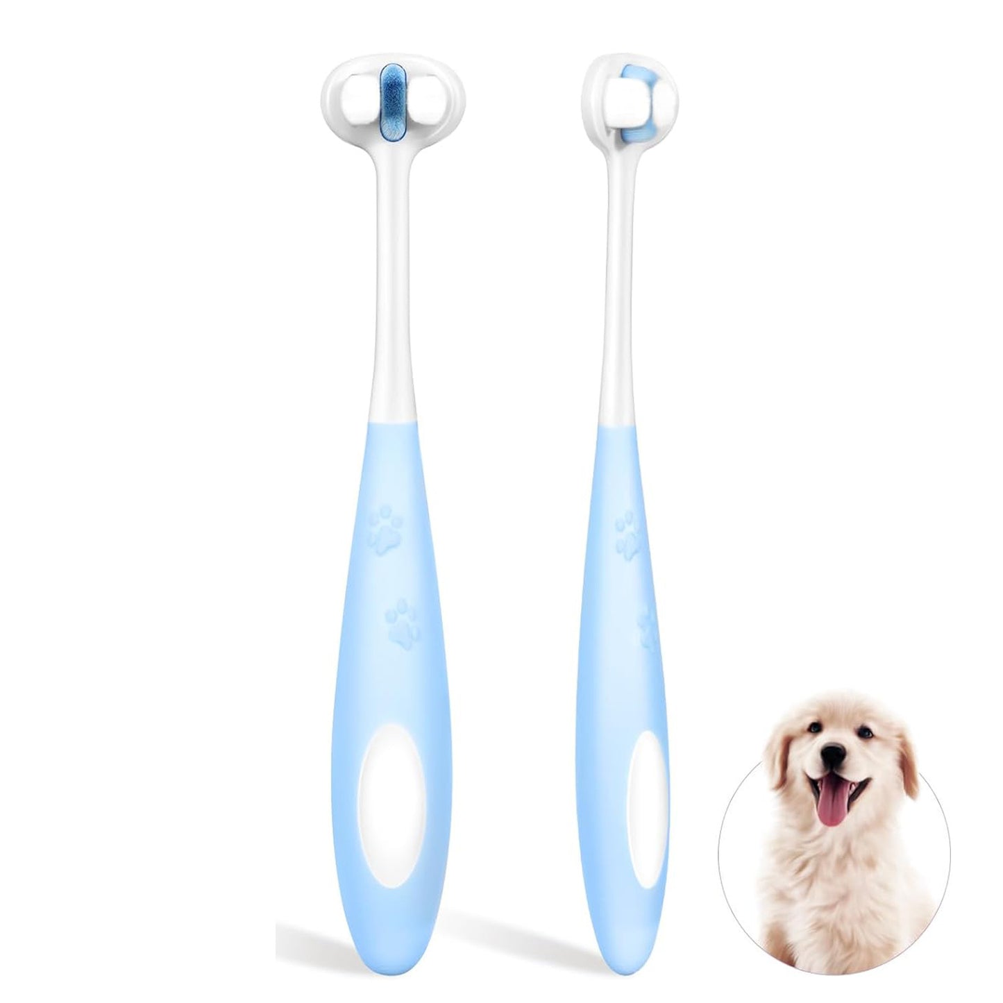 Ultra Soft Nano Bristles Dog Toothbrush Pet Dental Care Kit 3 Sided Design For Easy Teeth Cleaning Suitable For All Dogs,for Your Pet's Sensitive Teeth And Gums