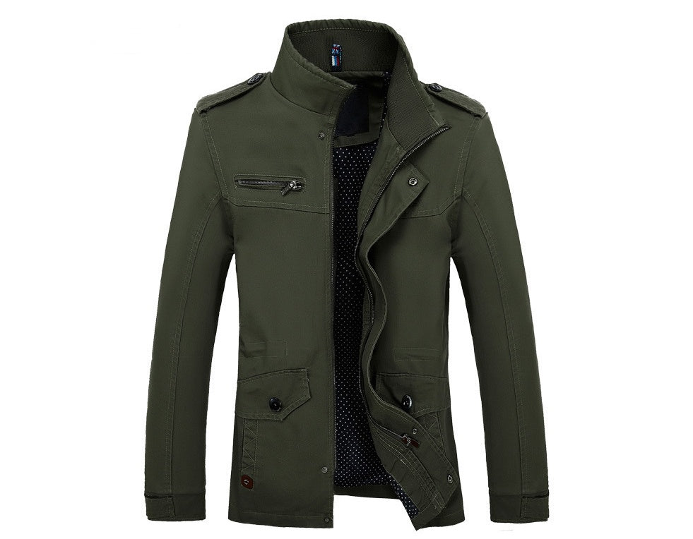 New Men's Casual Style Stand Collar Cotton Wearable Washable Youth Jacket