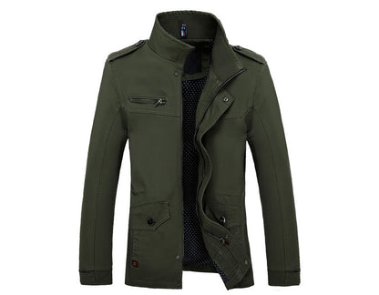 New Men's Casual Style Stand Collar Cotton Wearable Washable Youth Jacket