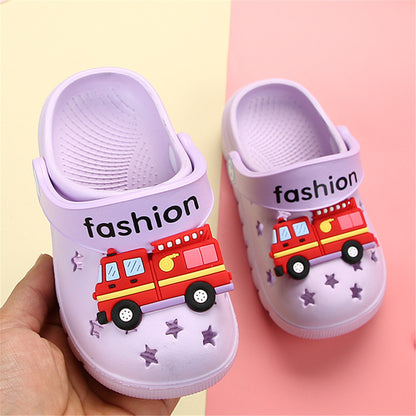 Cartoon Fire Truck Children's Slippers Breathable Non-Slip Sandals And Slippers