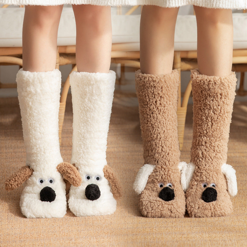 Chaussettes chaudes d'hiver en forme de chien