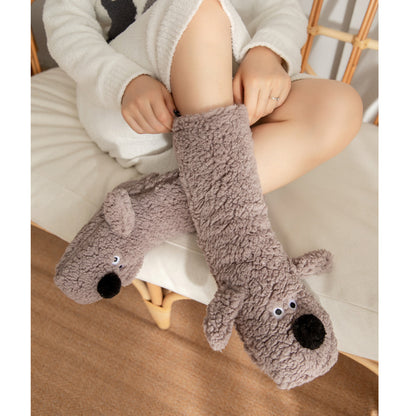 Chaussettes chaudes d'hiver en forme de chien