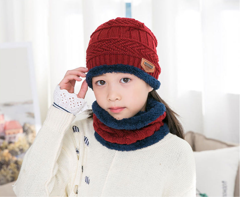 Warm knitted hat children's cap