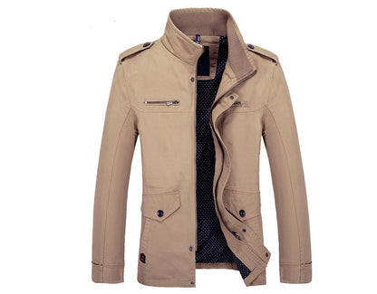 New Men's Casual Style Stand Collar Cotton Wearable Washable Youth Jacket