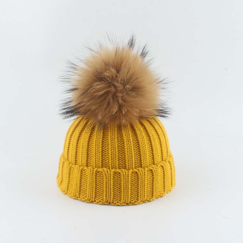 High End Striped Curled Edgeless Knitted Hat