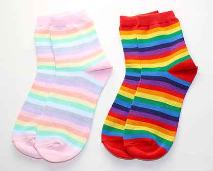 Color Striped Korean Women's Socks