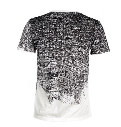 Bottoming shirt short sleeve youth casual doodle short T-shirt