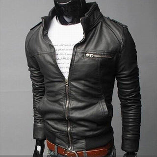 Autumn and winter new style leather men's leather jacket