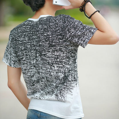 Bottoming shirt short sleeve youth casual doodle short T-shirt