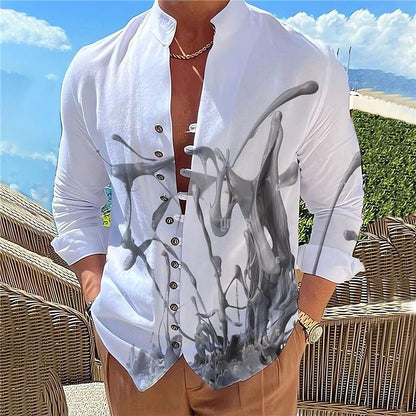 Men's Simple Casual 3D Digital Printing Shirt