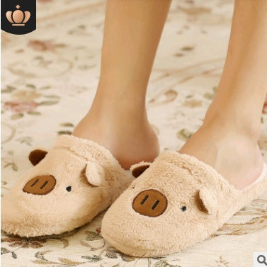 Couple models cartoon pig cotton slippers month cotton slippers home floor soft slippers warm