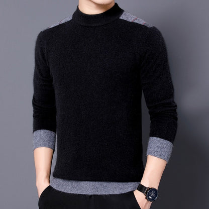 Men's Double-sided Velvet Long-sleeved Bottoming Shirt Mock Neck Sweater