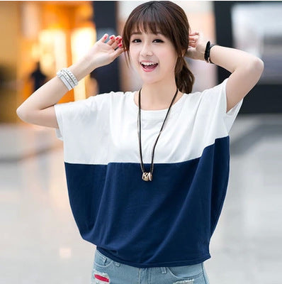 Summer Korean version of the large size women's loose ladies short-sleeved women's T-shirt bat shirt student summer jacket