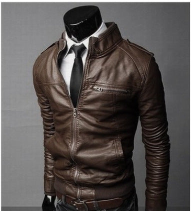 Autumn and winter new style leather men's leather jacket