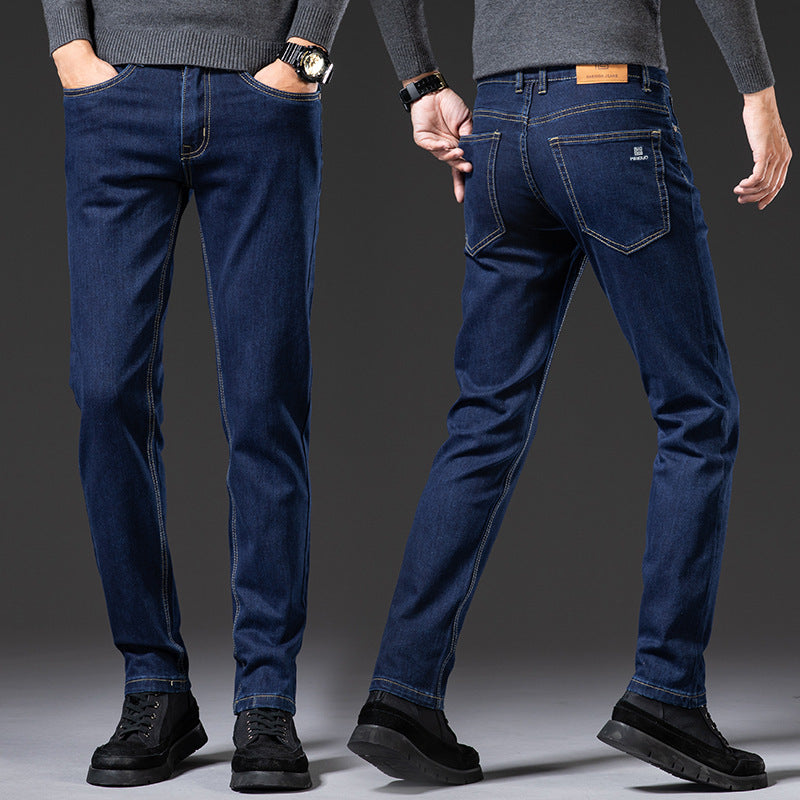 Slim Fit Elastic Straight Jeans For Men