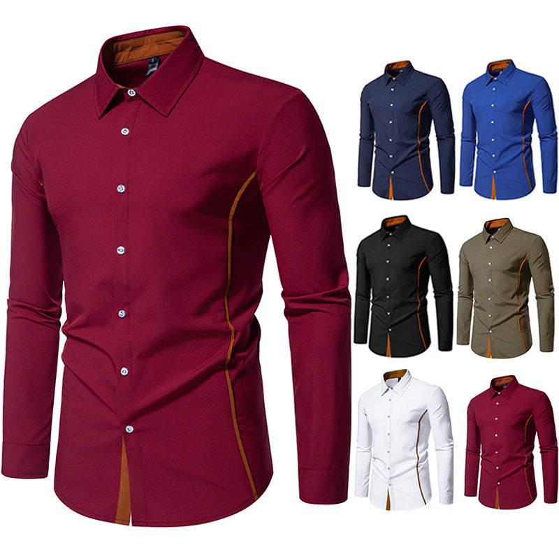 Contrast Color Shirt European And American Fashion Casual