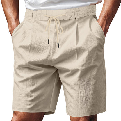 American Casual Men's Linen Summer Breathable Tether Beach Shorts