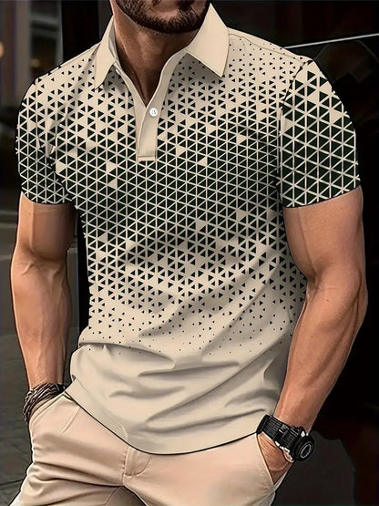 Men's Short-sleeved Button Lapel Polo Shirt