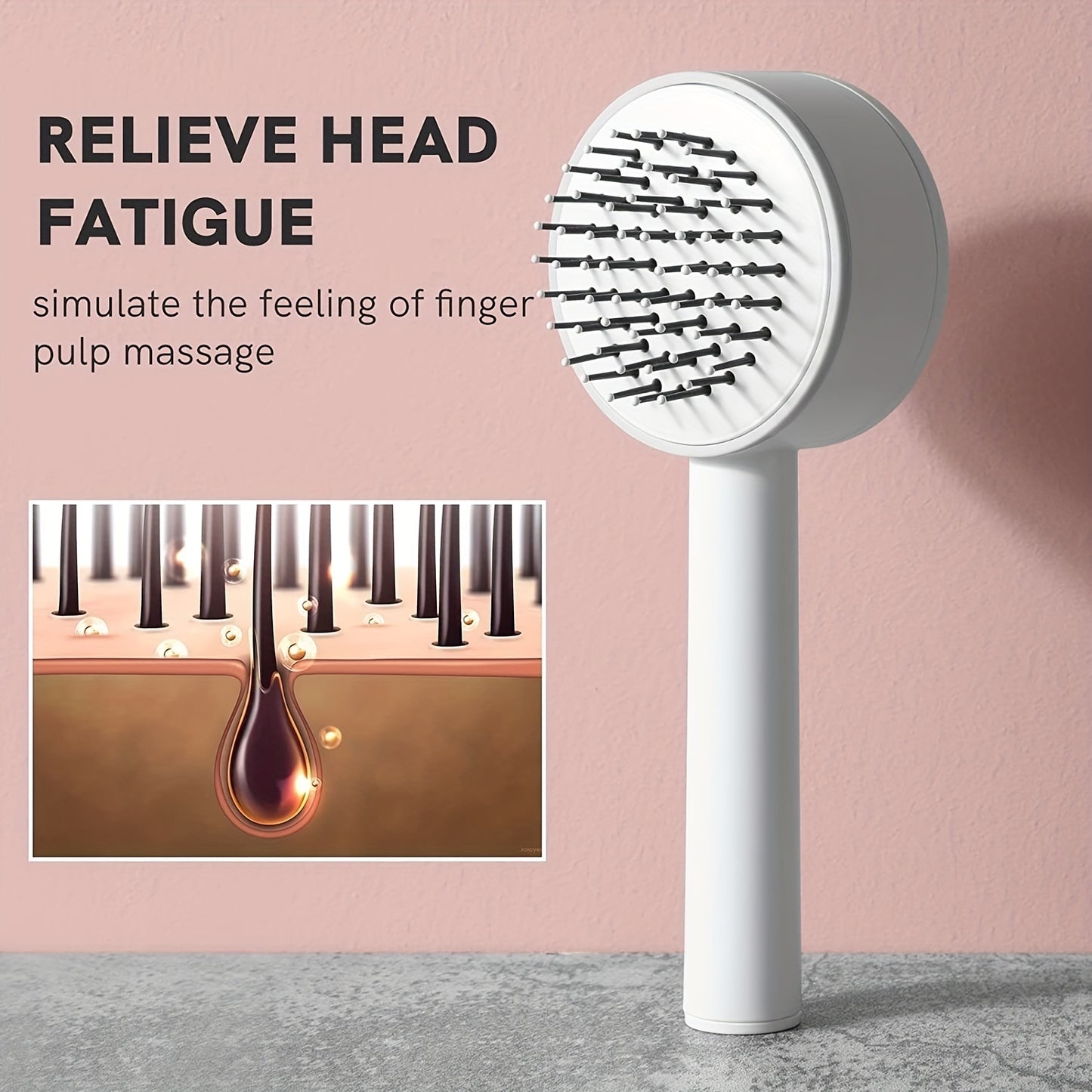 One-key Self-cleaning Hair Brush For Women Curly Hair Brush  Anti-Static Airbag Massage Comb  Airbag Massage Scalp Comb Professional Detangling One-key Self-cleaning