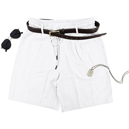 American Casual Men's Linen Summer Breathable Tether Beach Shorts