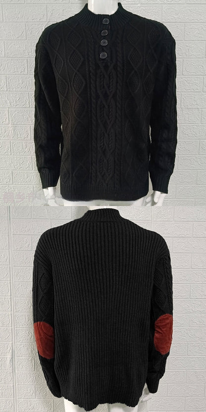 Knitwear Lapel Long Sleeve Twisted Sweater Men's Clothing